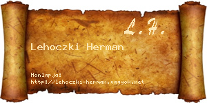 Lehoczki Herman névjegykártya